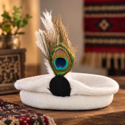 Gilgity Woolen Cap for Men – Handmade with Feather product photo 3