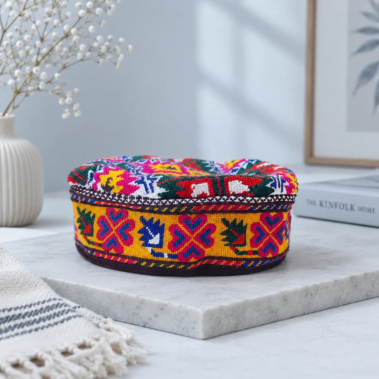 Gilgiti Embroidered Cap for Women - Handmade product photo 2