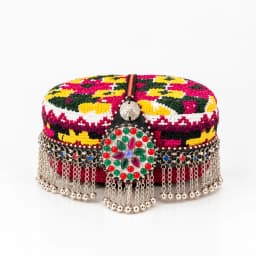 Gilgity Embroidered Cap for Women – With Silver Silsila product photo 2